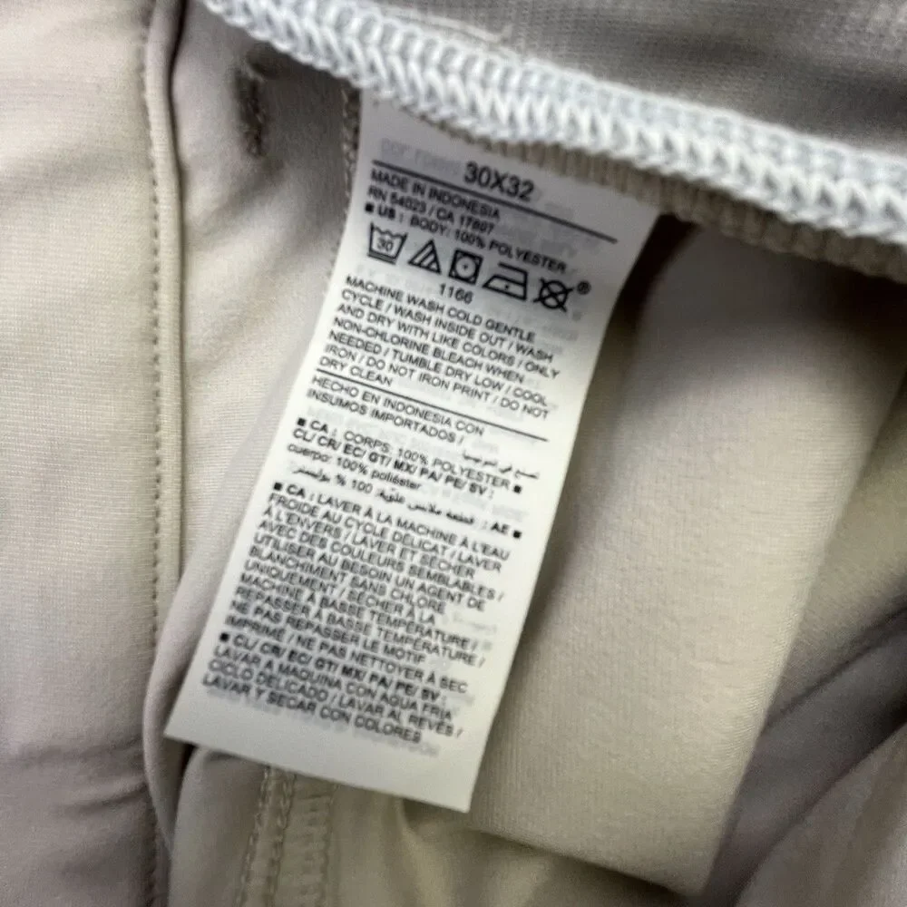 Old Navy Active Tech Hybrid Pants Mens 30x32 Tan Performance Stretch Golf NWT